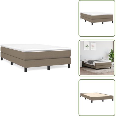 Letto con molle insacchettate - vidaXL Giroletto a Molle con Materasso Tortora 120x190 cm in Tessuto - Letto tortora