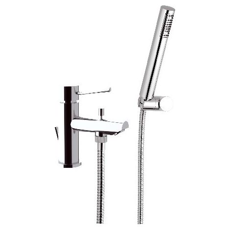 Miscelatore lavabo/vasca con deviatore e kit doccia serie minimal (1/2)