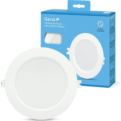 Spot LED encastrable, circulaire, extra plat, 17 cm, 12 W, lumière froide 6 500 K, 1 200 lm, 30 000 h, IP20, blanc, économie d'énergie 80% (1/3)
