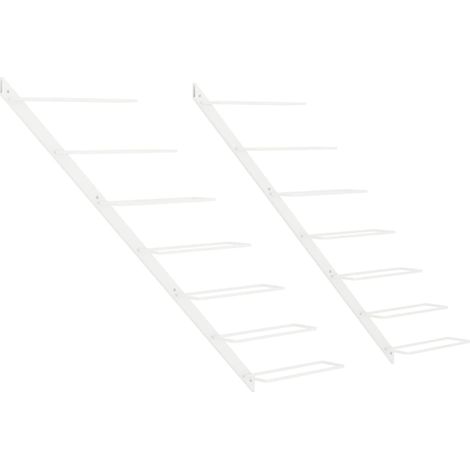 Casier à vin mural pour 7 bouteilles 2 pcs Blanc Métal (1/5)