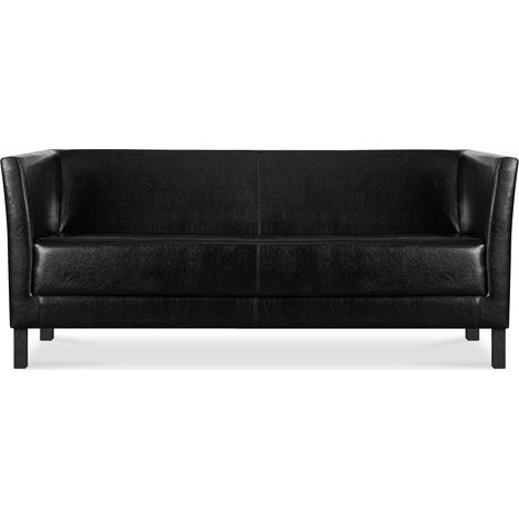 KONSIMO ESPECTO Modernes Sofa 3 Sitzer aus Kunstleder, schwarz (1/5)
