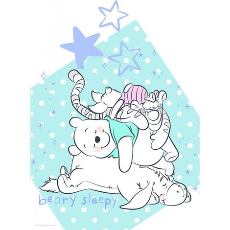 Poster Disney Winnie l'ourson - Winnie fait la sieste avec ses amis 50 cm x 70 cm (1/4)