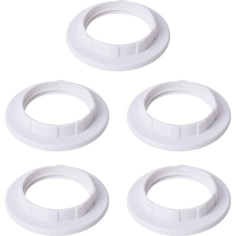 5 Pièces E14 Anneau Réducteur pour Abat-Jour Plaque Convertisseur d’Adaptateur de Bague d'Abat-Jour Blanc