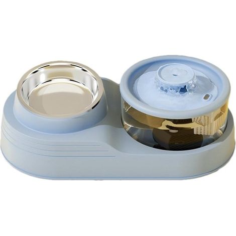 Distributore automatico di cibo e acqua per gatti 2 in 1 - Dispenser staccabile per acqua e cibo - Serbatoio dell'acqua di grande capacità da 1 litro - Sistema di filtrazione multistrato