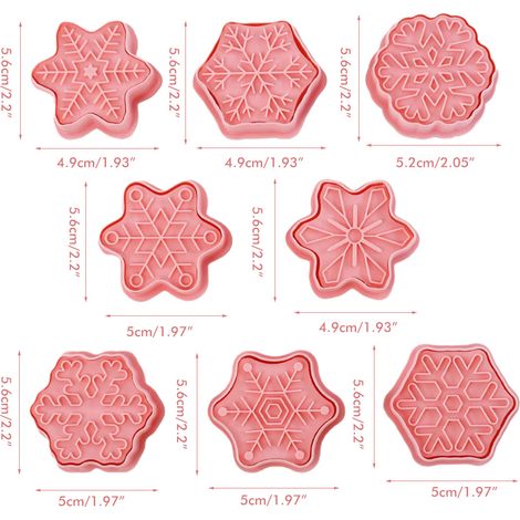 Emporte-pièces 3D (8 ou 10 pièces) - Moule à biscuits de Noël - Tampon à biscuits manuel (1/5)