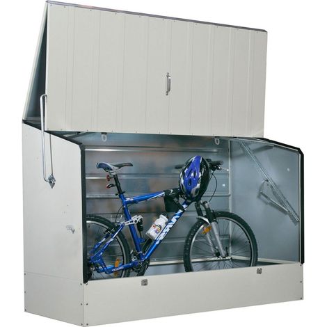 Abri à vélos en métal 1750L crème – Acier galvanisé 0,5mm – Panneaux résistants à la corrosion – Fermeture avec cadenas – Trimetals