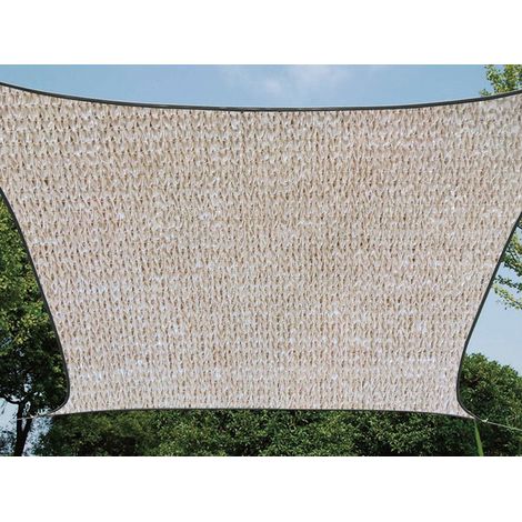 Sonnensegel Quadratisch wasserdurchlässig Champagner 25m²  für Terrasse