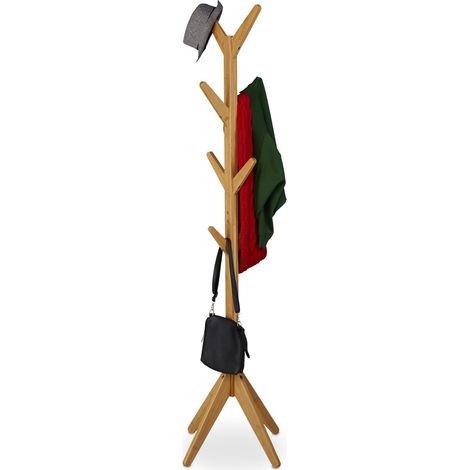 Perchero de bambú en forma de árbol