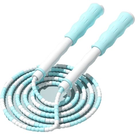 Corde à sauter souple à segments perlés - Anti-nœuds pour rester en forme, s'entraîner et faire du sport