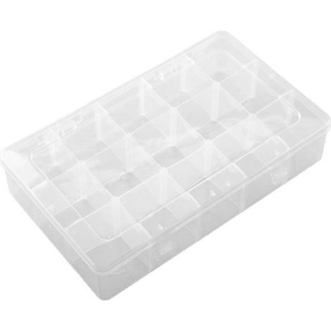 Boîte de Rangement 15 Cases pour Perles Épaisse Démontable avec Couvercle Transparent (1/5)