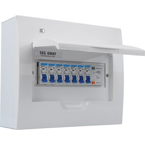 Compact 6-way circuit breaker with leakage current protection 63 A 30 mA RCd4MCB (3 x 6a2 x 16a1 32 A) (1/5)