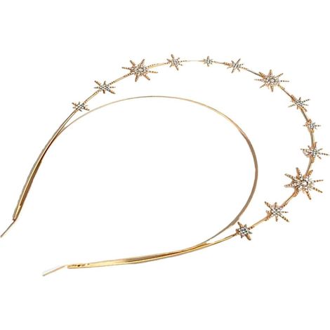 Double-Layer Gold Headband with Crystals, Stars and Sun, Wedding and Party Hair Accessory for Women and Girls, Delicate Ornament for Bridal Hairstyles and Ceremonies (1/5)