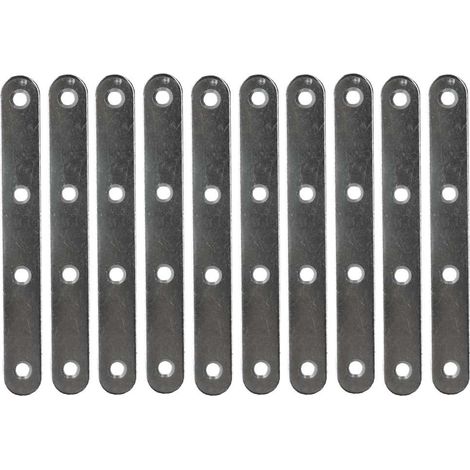 Cyclingcolors – Patte d'assemblage droite perforée en zinc blanc – Lot de 10 – Bouts ronds – 100x15x2mm – Fixation meuble lit bureau (1/2)
