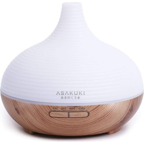 Diffuseur d'Huiles Essentielles 300ml, Premium 5 en 1 à Ultrasons Electrique Vaporizer Humidificateur, Minuterie et Arrêt Automatique sans Eau, 7 Couleurs de lumière LED pour Yoga, Maison-jau