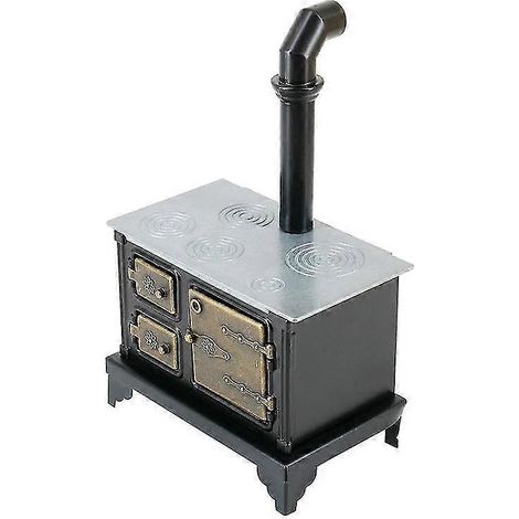 Modèle de cheminée miniature à l'échelle 1:12, accessoire de cuisine, jouet, mobilier de maison de poupée, décoration noire (1/5)