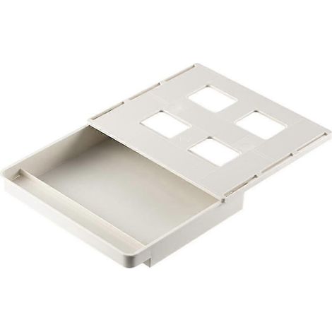 Tiroir de rangement extra large sous bureau, coulissant et auto-adhésif, pour bureau, école et maison (33,5 x 29,5 x 6,5 cm). (1/5)