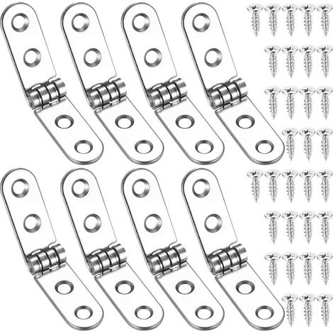 8 Pcs Charnières Pliantes à 180 Degrés, Charnières Rabattables, Charnière de Porte Autonome pour Machine à Coudre, Table Pliante, Meubles de Cuisines (1/4)