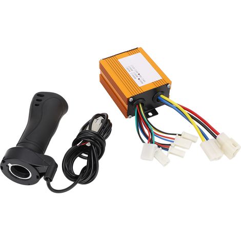 Contrôleur de vitesse pour moteur à balais 36 V 500 W avec poignée d'accélérateur et dissipation thermique renforcée, pour vélo électrique, tricycle et moto. (1/5)