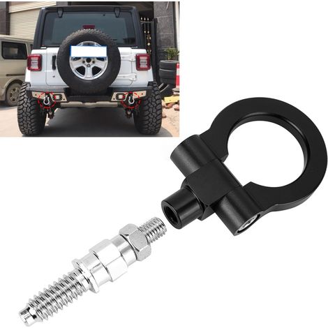 Crochet de remorquage CNC pour voiture européenne, compatible avec les modèles BMW Série 3 E39 E92 E91 E90 E46 E36 (Noir) (1/5)