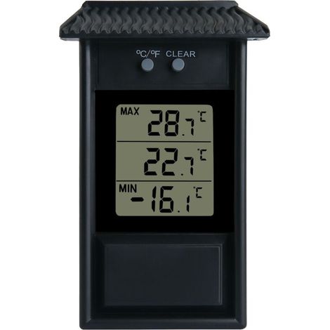 Greenhouse Thermometer, Waterproof Digital Min Greenhouse Thermometer Monitor, 0.1°C Resolution, -20 to 50°C Temperature Range, Battery Operated (Black)