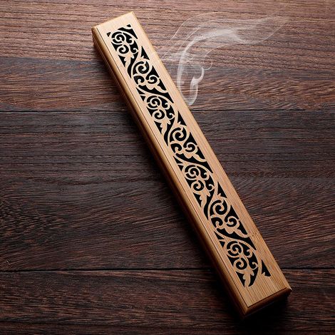 Porte-encens - Brûleur Encens En Bambou Avec Récupérateur De Cendres - Pour Méditation Et Détente - 1 Pièce (1/5)