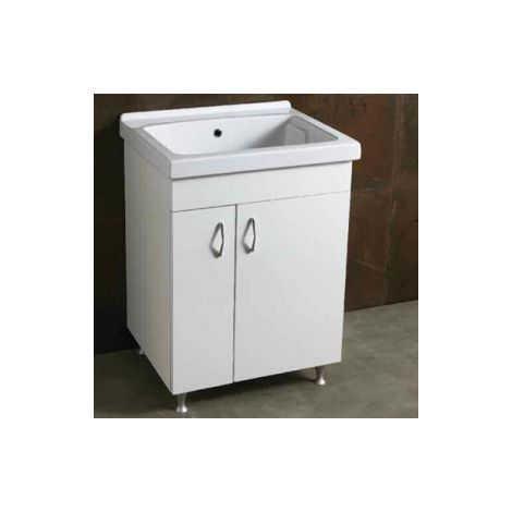 Mobile con lavatoio Iseo cm. 61x51 a due ante bianco di Ceramica (1/3)