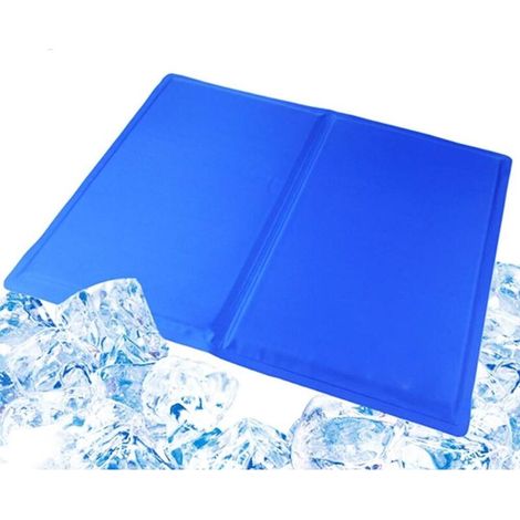 Tapis Rafraichissant pour Chien Chats, Tapis de Refroidissement Automatique pour Animaux de Compagnie, Imperméable et indéchirable, Durable Mise à Niveau Tissu Oxford+PVC (Bleu-90x50CM) (1/5)