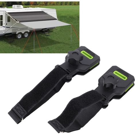 Lot de 2 pinces de fixation pour auvent de camping-car, fixation sécurisée et protection contre les déchirures, clips de fixation pour bâche extérieure, petites dimensions. (1/4)