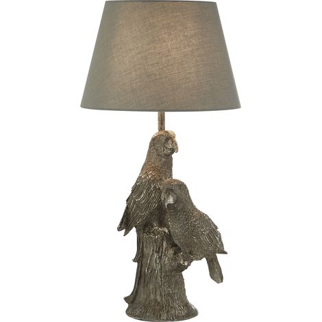 Lampada Da Scrivania Parrot Legno Argento Policarbonato Grigio 1 Luce E27