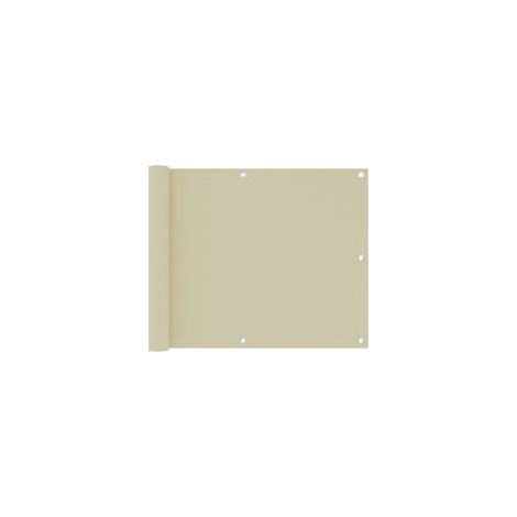 Biombo para balcón, color crema, 75 x 500 cm, tela Oxford - Crezuo (1/4)