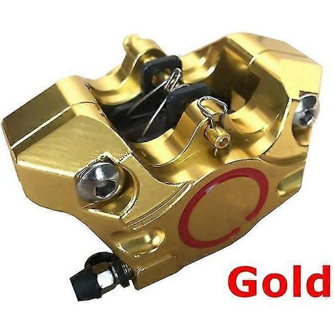 Étrier de frein arrière chromé/dur à l'oxygène pour motos, avec plaquettes, fixation 84 mm, compatible Ducati, Honda, Yamaha et Kawasaki - Or (1/5)