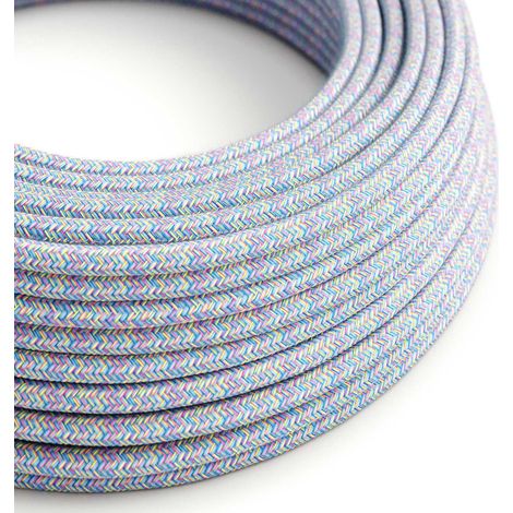 Creative-Cables, Cavo elettrico rivestito in tessuto, 3 x 0,75 mm², 1 m, Lollipop RX09, Rotondo, effetto seta