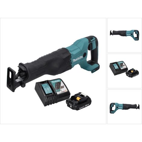 Makita DJR 186 Scie récipro sans fil, Scie sabre 18 V Li-ion + 1x Batterie BL1820 2.0 Ah + Chargeur DC18RC