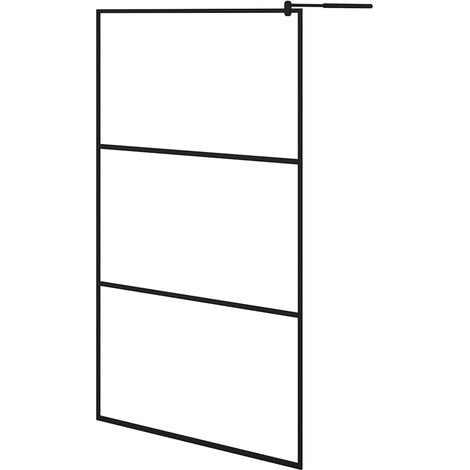 Maison Exclusive - Parete Doccia Walk-in in Vetro Trasparente ESG Nera 115x195 cm