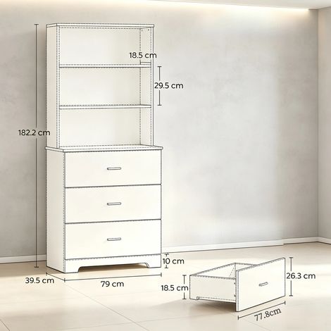 Étagère design 6 niches, armoire de stockage avec 3 tiroirs et 3 rayonnages ouverts, parfaite pour livres et objets déco, meuble polyvalent moderne. (1/5)
