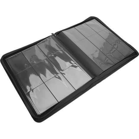 Classeur à 9 pochettes pour 216 cartes, album photo de collection en PU/PP avec fermeture éclair, noir, pour la maison. (1/5)