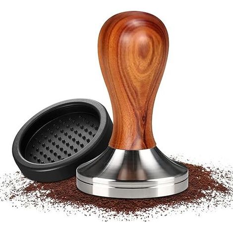 Kaffeestampfer, Kaffeestampfer, Espressostampfer, Kaffeepressenstampfer aus EDELSTAHL mit Silikonpad, Designer-Kaffeestampferset, Kaffeepressenstampfer für Kaffeeliebhaber  FLITI (1/4)