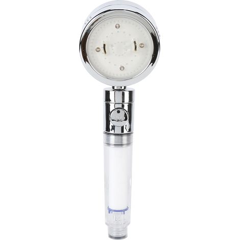 Pommeau de douche LED avec filtre, interrupteur de température et jet de douche pour salle de bain, effet lumineux coloré (1/5)