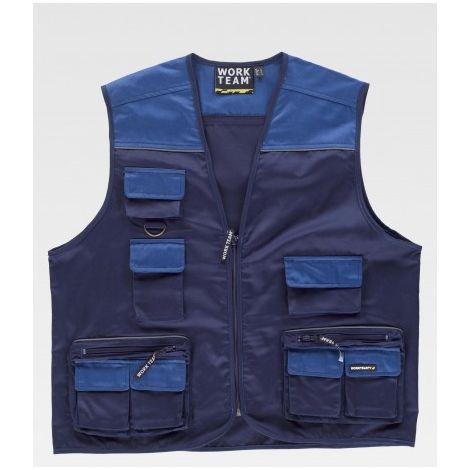 Chaleco tipo safari con detalles reflectantes WORKTEAM Future WF1854