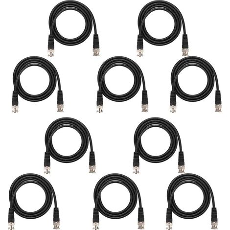 10 Stück Koaxialkabel aus Kupfer, BNC-Stecker auf BNC-Stecker, Verlängerung, Federkabel, für Fahrzeuge, Luftfahrt, Feder, Kabel für Überwachungskamera, 1 m (1/5)