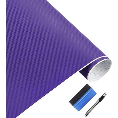 3D Lila Carbon Vinyl Folie blasenfrei mit Werkzeug 50x152cm (1/5)