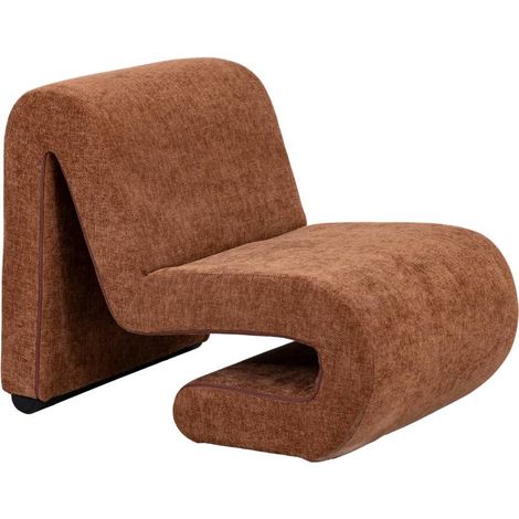 Fauteuil en tissu terracotta Ysera