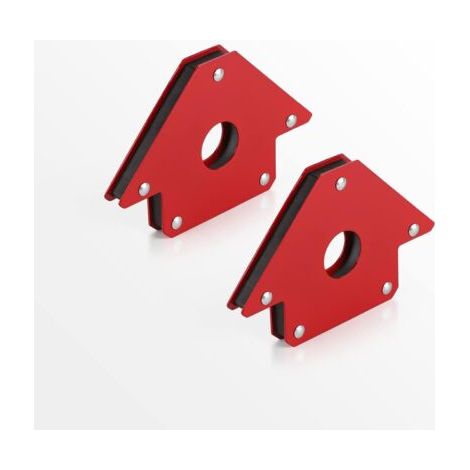 QORVA-2pcs Rouge Positionneur de Soudage Magnétique Force de Traction 11KG, Angles Aimantés 45°, 90°, 135°, Équerre Aimanté pour Soudure, Arrow Welding Magnet