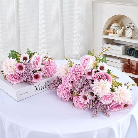 Künstliche Rosen- und Pfingstrosensträuße mit Rosen und Hortensien für Hochzeiten und Partys (1/5)