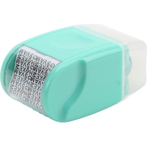 Tampon à fenêtre amovible en ABS avec rouleau photosensible, couleur verte, pour documents confidentiels (1/5)