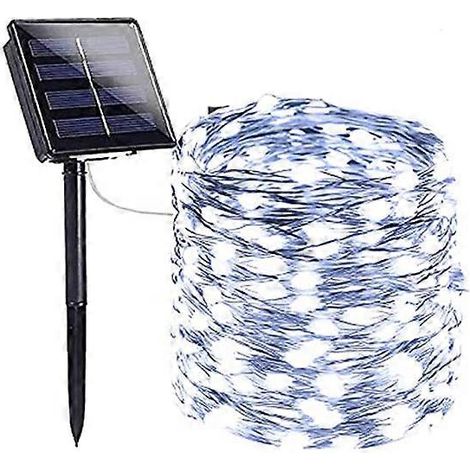 Guirlande lumineuse solaire LED d'extérieur - 32 m 22 m 11 m 7 m 12 m 100 LED blanches étanche - 1 pièce (1/5)