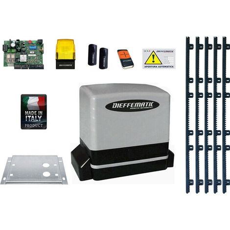 Kit Completo Automazione Cancello Scorrevole 24v 600kg + 5m Cremagliera In Nylon