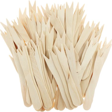 Fourchette En Bois - Fourchette Pour Fruits Et Apéritifs - Usage Froid Et Chaud - Lot De 200 Pièces (1/5)