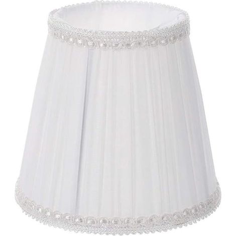 Abat-jour - Abat-jour de lampe de table - Abat-jour tubulaire plissé blanc - Petit - Convient aux lampes de table et aux lampadaires - 13,5 x 10 cm (1/5)