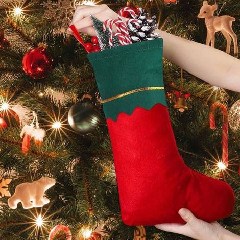 12 Pièces Chaussette de Noel a Suspendre,Chaussettes Noel,Chaussette Noel a Suspendre pour Décoration de Sapin Vert,rouge (1/5)